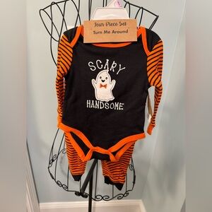 NEW Baby Essentials 4-Pc Scary Handsome 9 Months 9m Bodysuit Halloween Outfit